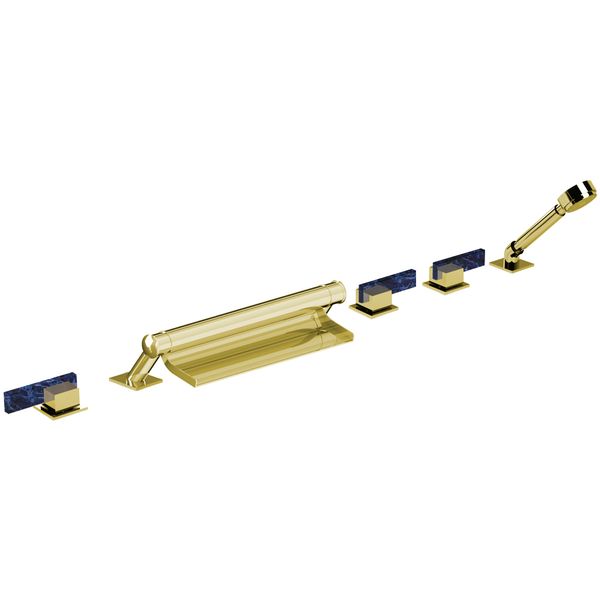  Vòi bồn tắm sáu lỗ bằng đồng Sky Pierre Blue Sodalite Lever - 3307 