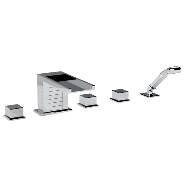  Vòi bồn tắm năm lỗ bằng đồng Square Metal - 3305 
