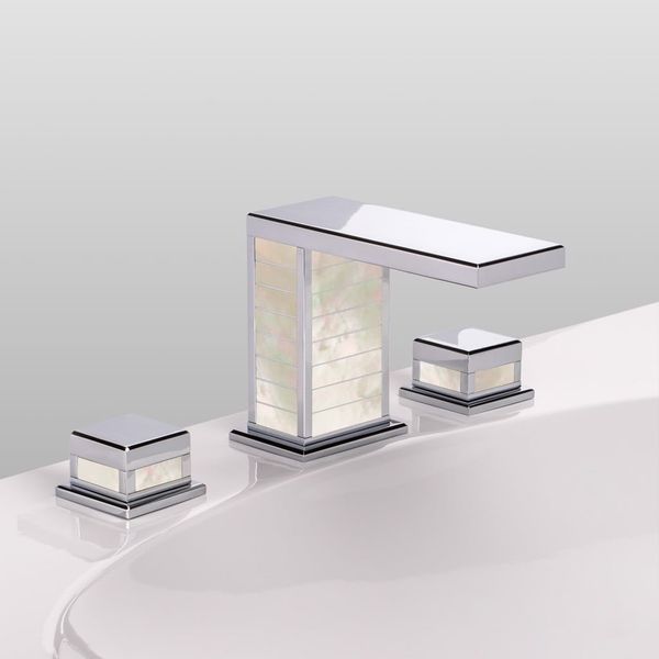  Vòi chậu rửa mặt bằng đồng Square Luxe Pearl - 1301 