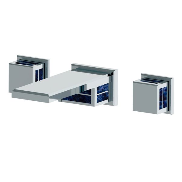  Vòi chậu rửa mặt gắn tường bằng đồng Square Luxe Blue Sodalite - 1303 