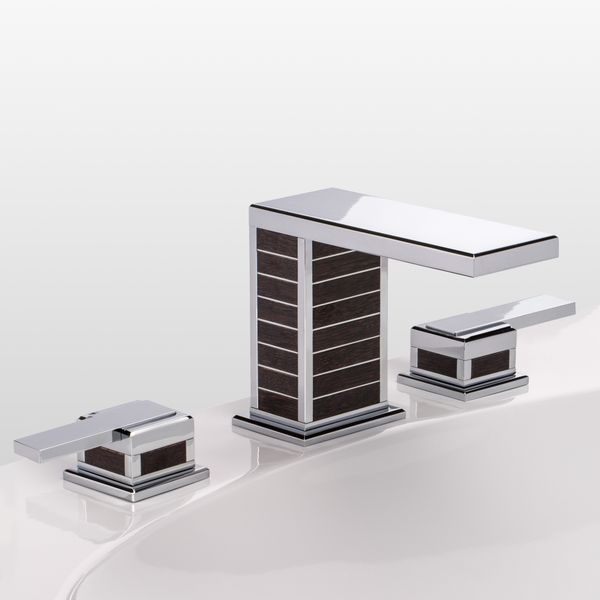  Vòi chậu rửa mặt Square Luxe Wenge Lever polished chrome bằng đồng 