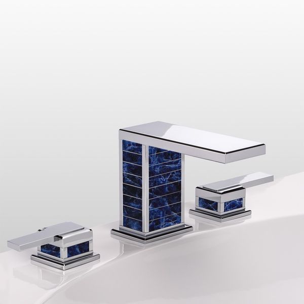  Vòi chậu rửa mặt bằng đồng Square Luxe Blue Sodalite Lever - 1301 