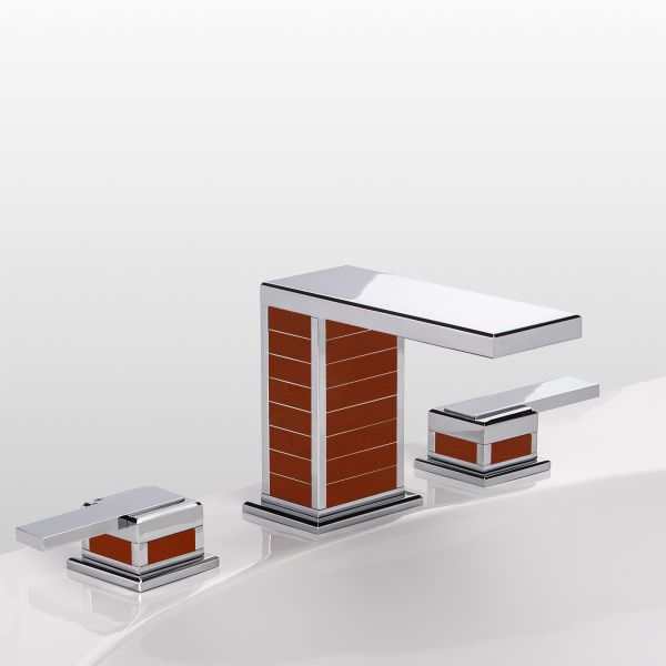  Vòi chậu rửa mặt Square Luxe Red Jasper Lever polished chrome bằng đồng 