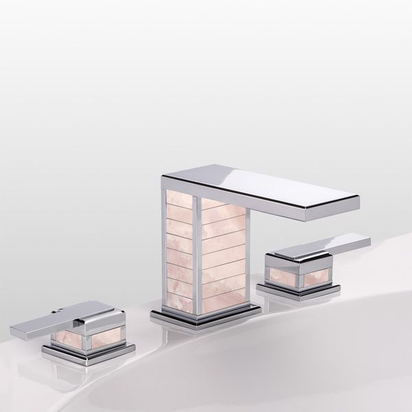  Vòi chậu rửa mặt bằng đồng Square Luxe Pink Onyx Lever - 1301 