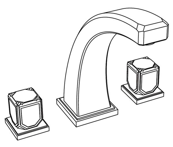  Vòi bồn tắm ba lỗ cổ điển bằng đồng Coco Metal - 3301 