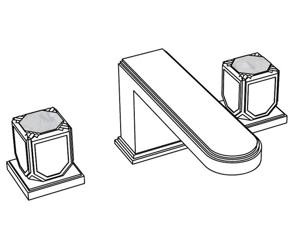  Vòi chậu rửa mặt cổ điển bằng đồng Coco Top Cristal - 1302 