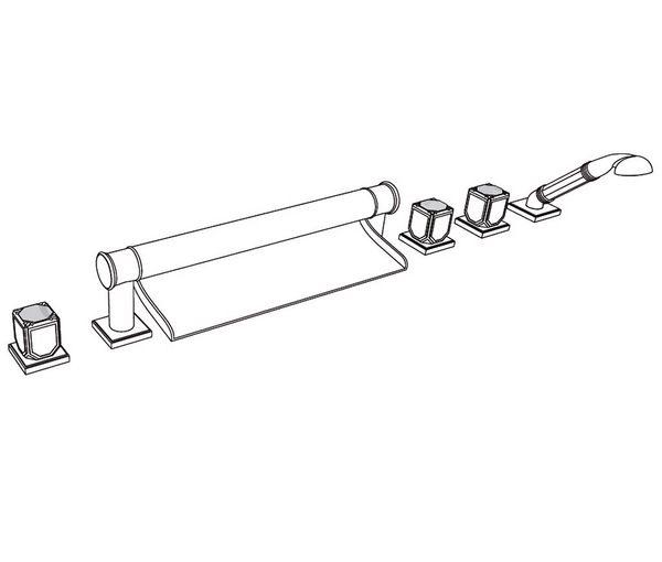  Vòi bồn tắm sáu lỗ cổ điển bằng đồng Coco Top Pierre Black Portoro - 3307 