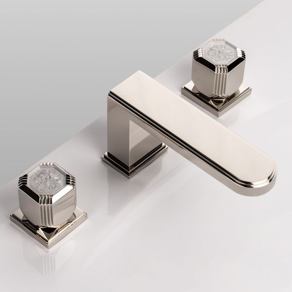  Vòi chậu rửa mặt cổ điển Coco Top Cristal polished nickel bằng đồng 