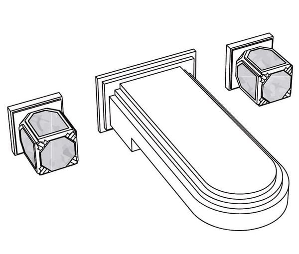  Vòi bồn tắm ba lỗ gắn tường cổ điển bằng đồng Coco Pierre Black Portoro - 3303 