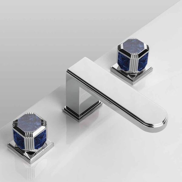  Vòi chậu rửa mặt cổ điển bằng đồng Coco Pierre Blue Sodalite - 1302 