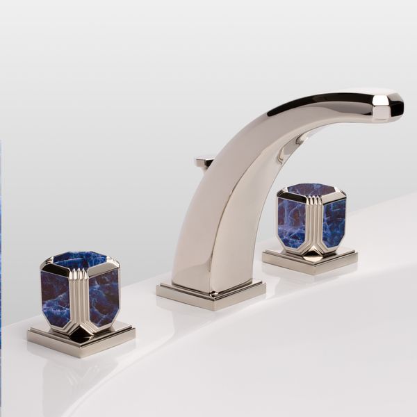  Vòi chậu rửa mặt cổ điển Coco Pierre Blue Sodalite polished nickel bằng đồng - 1301 