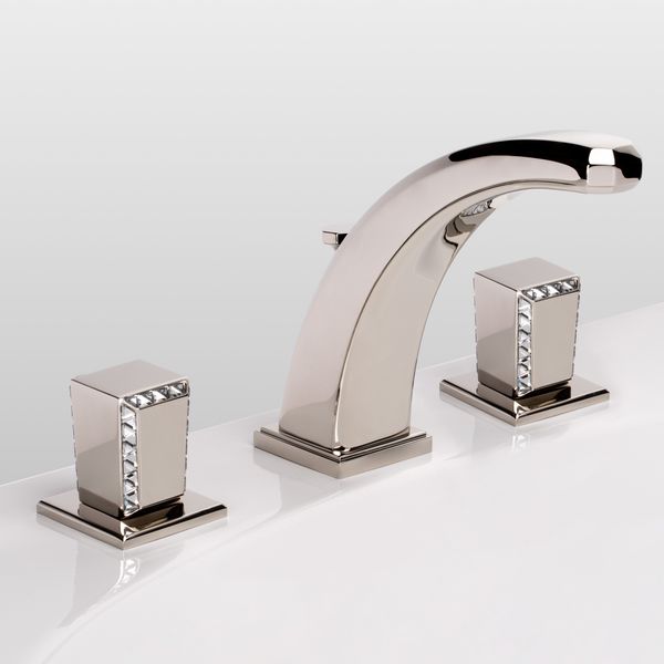  Vòi chậu rửa mặt cổ điển Diva Swarovski Crystal polished nickel bằng đồng 