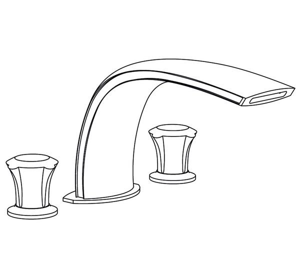  Vòi bồn tắm ba lỗ cổ điển bằng đồng Naja Black Inlay - 3301 