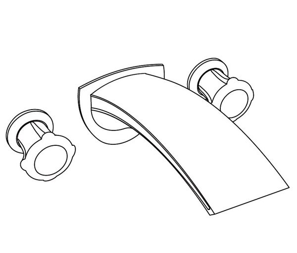  Vòi bồn tắm ba lỗ gắn tường cổ điển bằng đồng Naja Black Inlay - 3303 