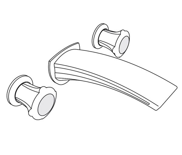  Vòi chậu rửa mặt gắn tường cổ điển bằng đồng Naja Pearl - 1303 