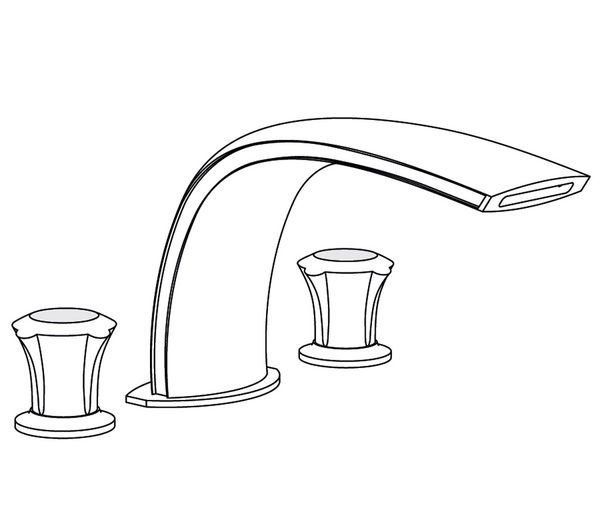  Vòi bồn tắm ba lỗ cổ điển bằng đồng Naja Pearl - 3301 