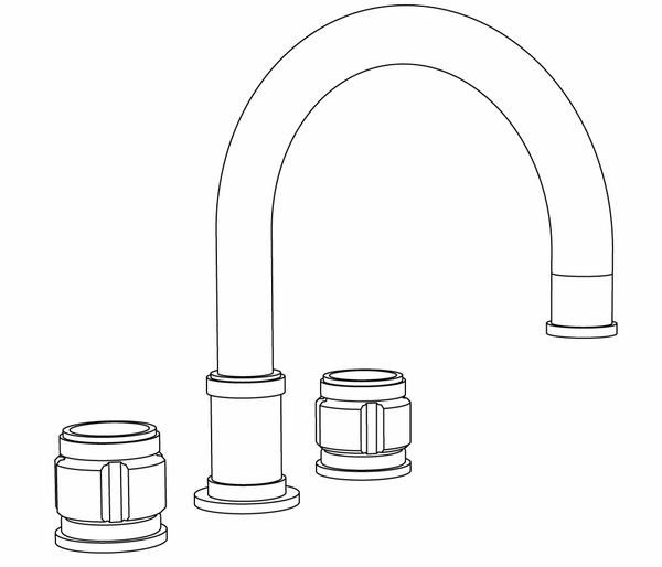  Vòi bồn tắm ba lỗ cổ điển bằng đồng Chester - 3301H 