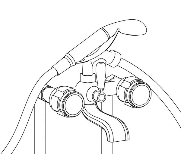  Vòi bồn tắm gắn sàn cổ điển bằng đồng Chester - 3309 