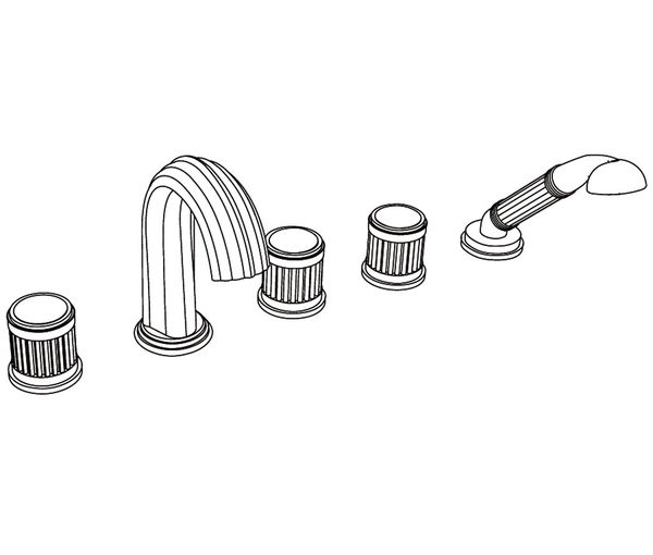  Vòi bồn tắm năm lỗ cổ điển bằng đồng Trianon - 3305 