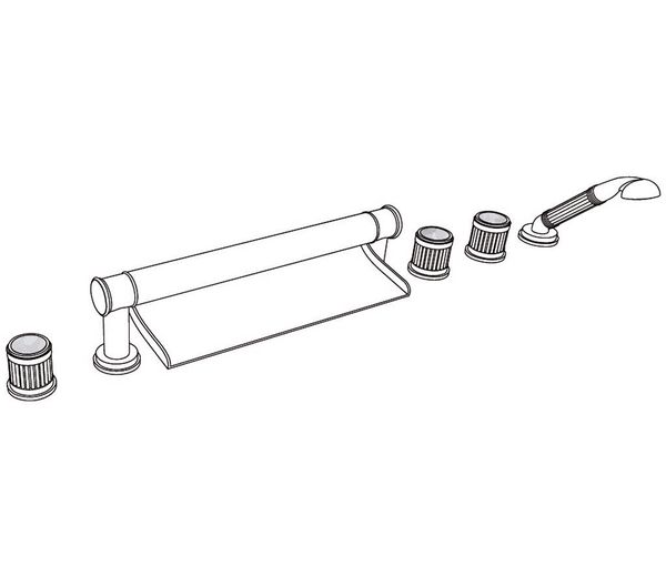  Vòi bồn tắm sáu lỗ cổ điển bằng đồng Trianon Pierre Blue Sodalite - 3307 