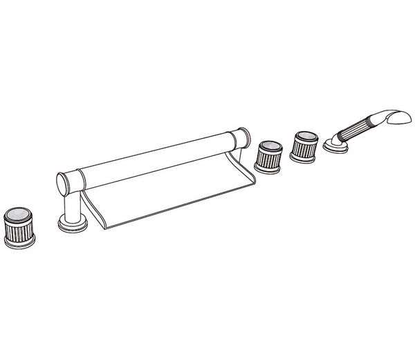  Vòi bồn tắm sáu lỗ cổ điển bằng đồng Trianon Pierre White Carrara - 3307 