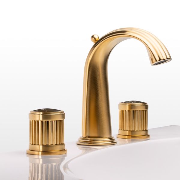  Vòi chậu rửa mặt cổ điển bằng đồng Trianon Pierre Black Portoro - 1301 