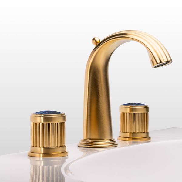  Vòi chậu rửa mặt cổ điển bằng đồng Trianon Pierre Blue Sodalite - 1301 