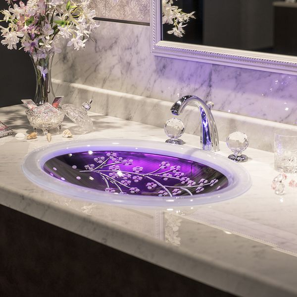  Chậu Lavabo Pha Lê Dương Vành Majestic Sakura 