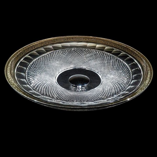  Chậu Lavabo Pha Lê Dilos Empire Platinum ∅450mm 