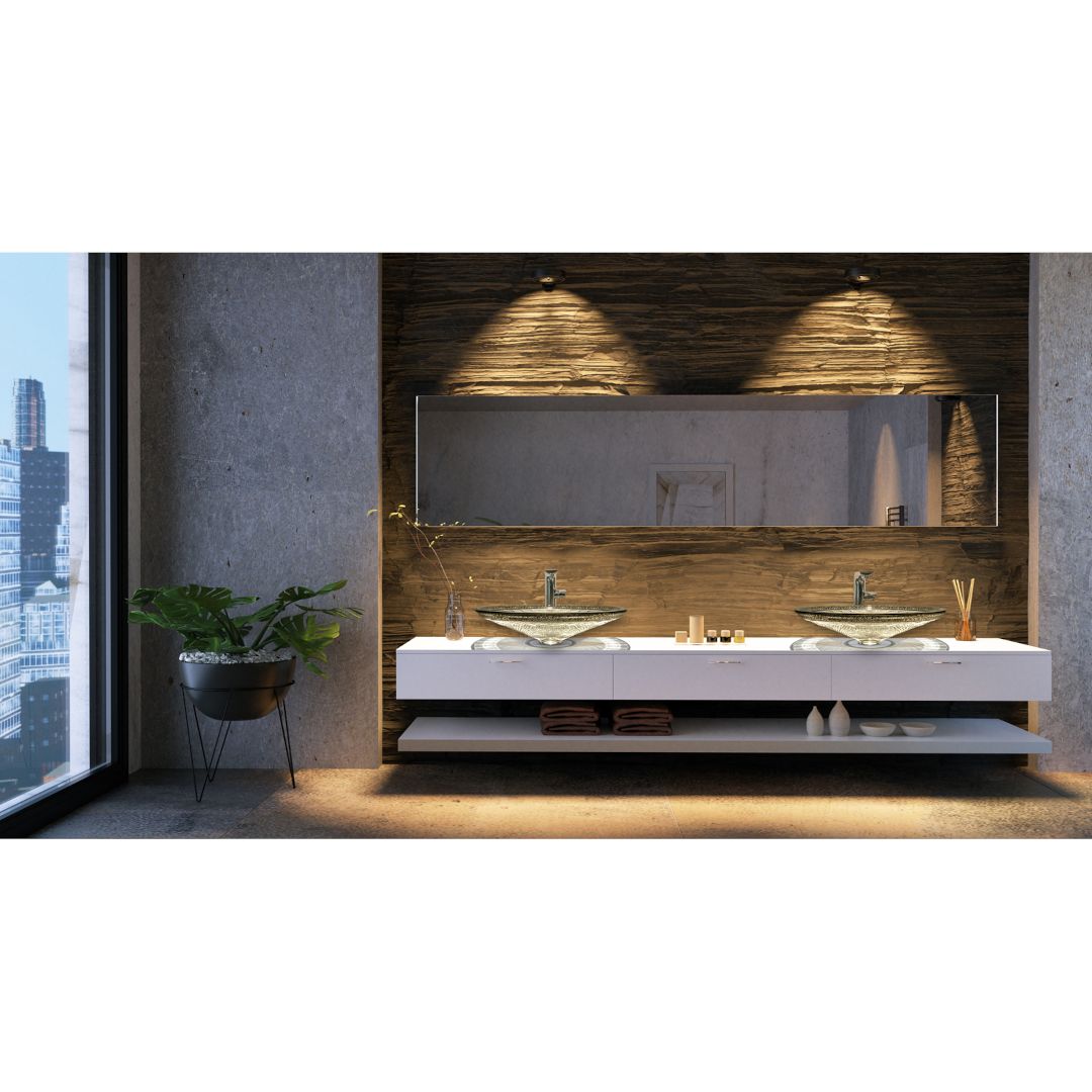 Chậu Lavabo Pha Lê Dilos Empire Platinum ∅450mm 