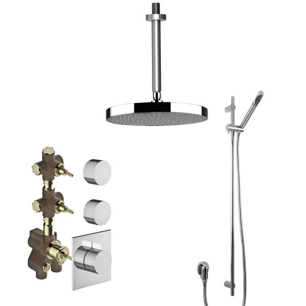  Vòi sen âm trần điều chỉnh nhiệt độ có sen cầm tay bằng đồng Sirius - SIR-CSHOWER1 