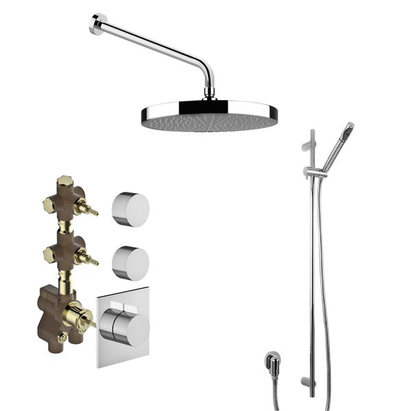  Vòi sen gắn tường điều chỉnh nhiệt độ có sen cầm tay bằng đồng Sirius - SIR-WSHOWER1 