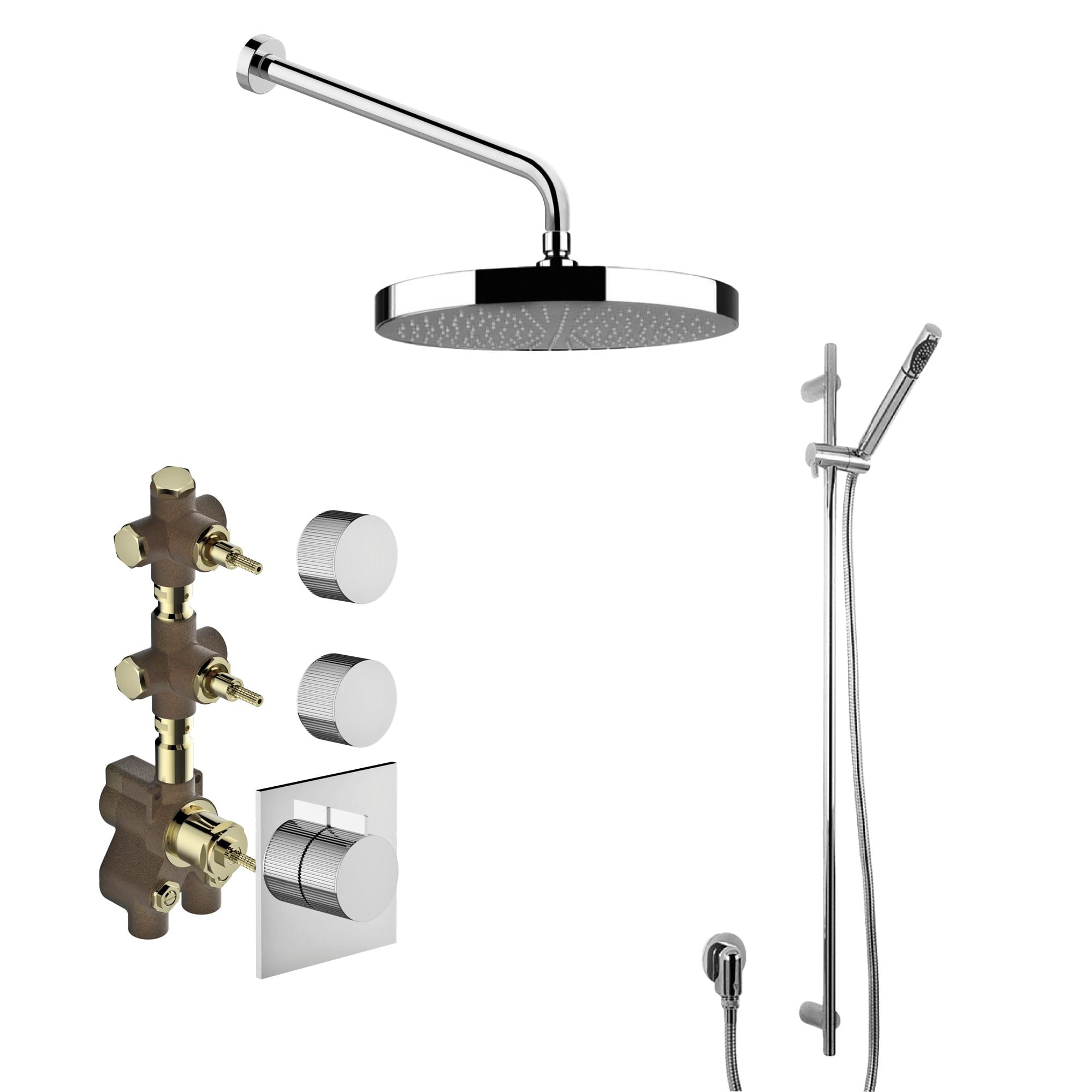  Vòi sen gắn tường điều chỉnh nhiệt độ có sen cầm tay bằng đồng Sirius - SIR-WSHOWER1 