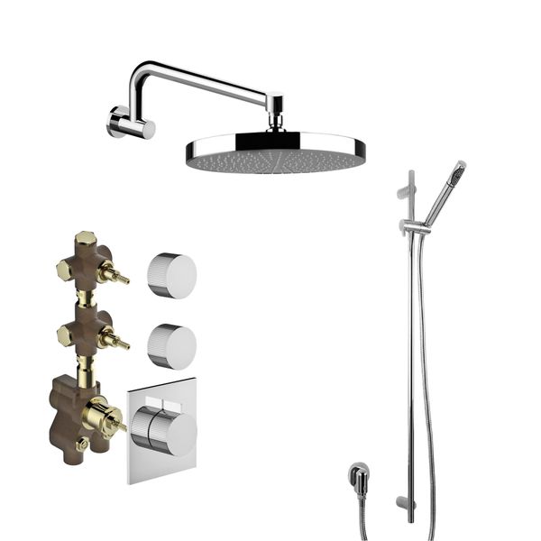  Vòi sen gắn tường điều chỉnh nhiệt độ có sen cầm tay bằng đồng Sirius - SIR-WSHOWER2 