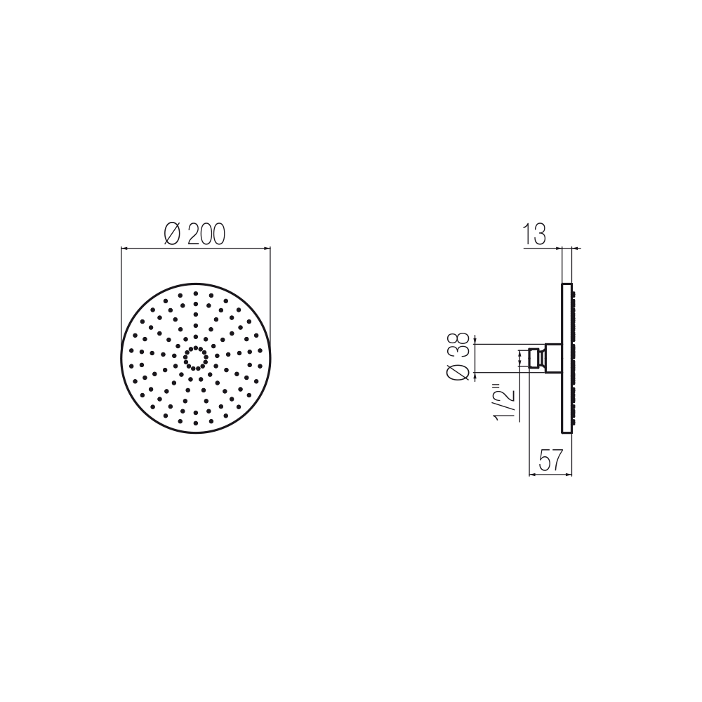  Bát sen hình tròn Top Ø200mm bằng đồng Geda Wellness - SOF11 