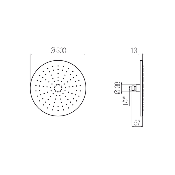  Bát sen hình tròn Top Ø300mm bằng đồng Geda Wellness - SOF12 