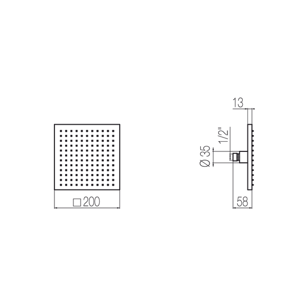  Bát sen hình vuông Top 225x225mm bằng đồng Geda Wellness - SOF13 