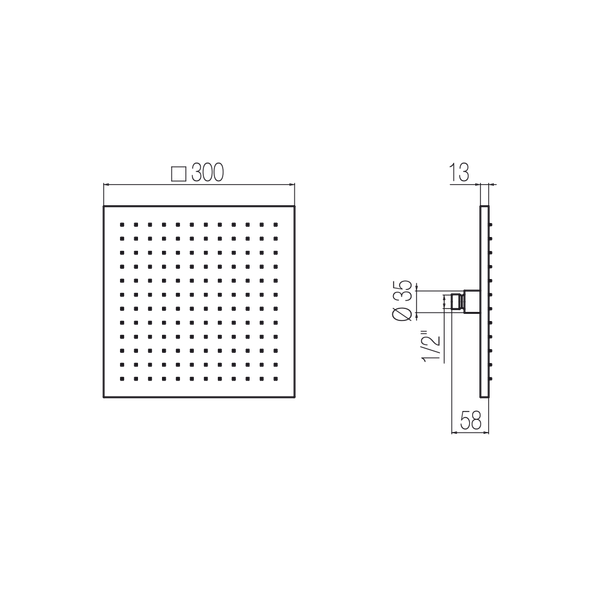  Bát sen hình vuông Top 325x325mm bằng đồng Geda Wellness - SOF14 