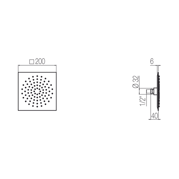  Bát sen hình vuông Best 200x200mm stainless steel Geda Wellness - SOF19 