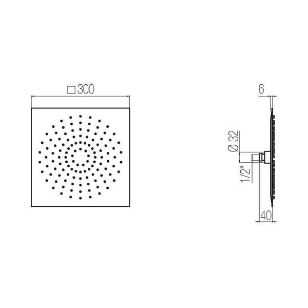  Bát sen hình vuông Best 300x300mm stainless steel Geda Wellness - SOF20 