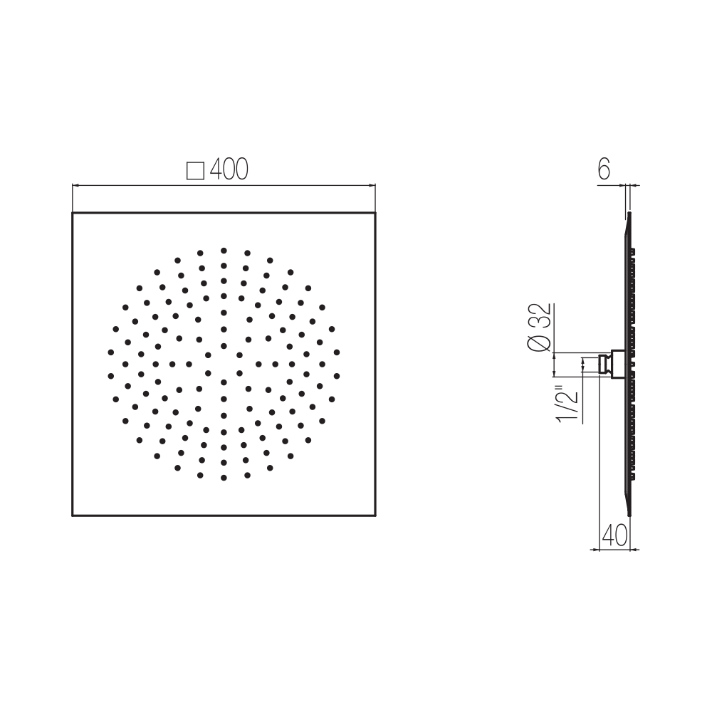  Bát sen hình vuông Best 400x400mm stainless steel Geda Wellness - SOF21 