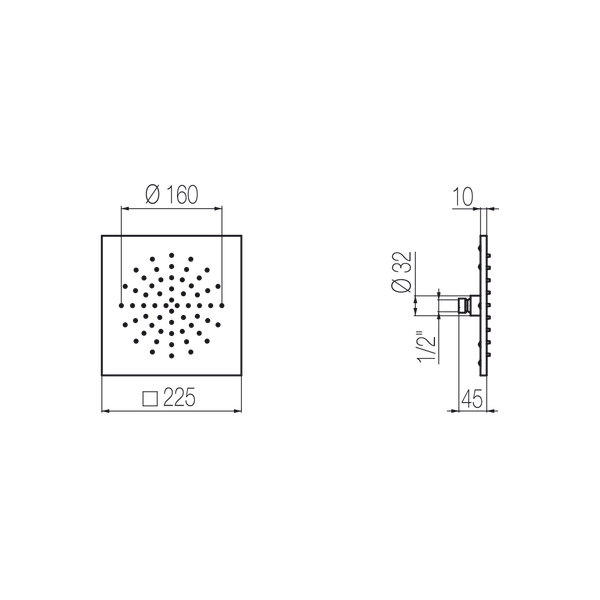  Bát sen hình vuông Varo 225x225mm stainless steel Geda Wellness - SOF3G 