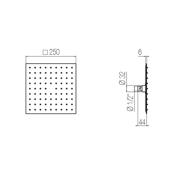  Bát sen hình vuông Best 250x250mm stainless steel Geda Wellness - SOF48 
