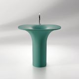 Chậu lavabo chân dài bằng mineral glass composite Ahri Aquamarine 