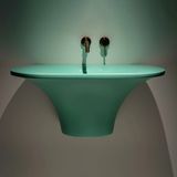  Chậu lavabo treo tường mineral glass composite Ahri Single Aquamarine 