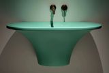  Chậu lavabo treo tường mineral glass composite Ahri Single Aquamarine 
