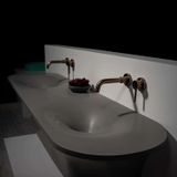  Chậu lavabo đôi treo tường mineral glass composite Ahri Double Shadow 