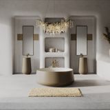  Chậu lavabo chân dài bằng mineral glass composite Brandi Tuscan 