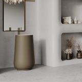  Chậu lavabo chân dài bằng mineral glass composite Brandi Tuscan 