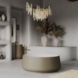  Chậu lavabo chân dài bằng mineral glass composite Brandi Tuscan 